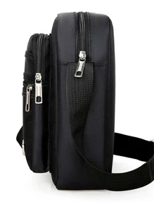 Men's Bag Cross-Body Small Bag Multi-Layer Leisure Business Men's Shoulder Bag Fashion Handbag Can Double Shoulder And Back - Black - View 7