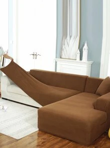 1入組素色彈性沙發套 - 咖啡棕 - 查看 5