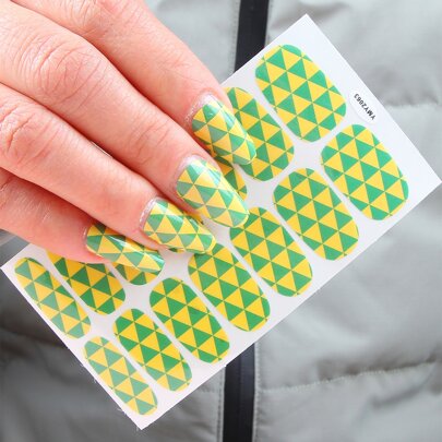 1sheet Geometric Pattern Nail Art Sticker & 1pc Nail File