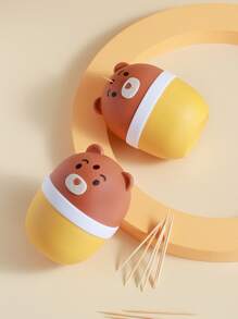 1pc Bear Design Toothpick Holder - Multicolor - View 3