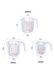 1入組500毫升PP量杯廚房烘焙用刻度圖案液體量杯 - 白色 - 查看 2