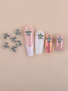 10 miếng dán hình ngôi sao năm cánh kim cương trắng, thích hợp để trang trí nghệ thuật làm móng, phụ kiện làm móng, đồ trang trí móng, đá quý làm móng - Nhiều màu - Xem 3