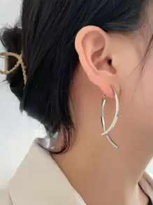 Hoa tai thả hình học - Bạc - Xem 2
