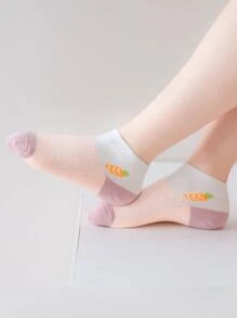 5pairs Toddler Girls Rabbit Pattern Ankle Socks - Multicolor - View 2