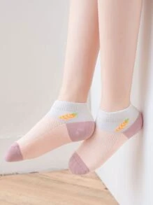 5pairs Toddler Girls Rabbit Pattern Ankle Socks - Multicolor - View 4