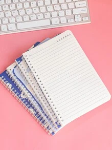 MOKA 4入組花和字母圖案線圈筆記本