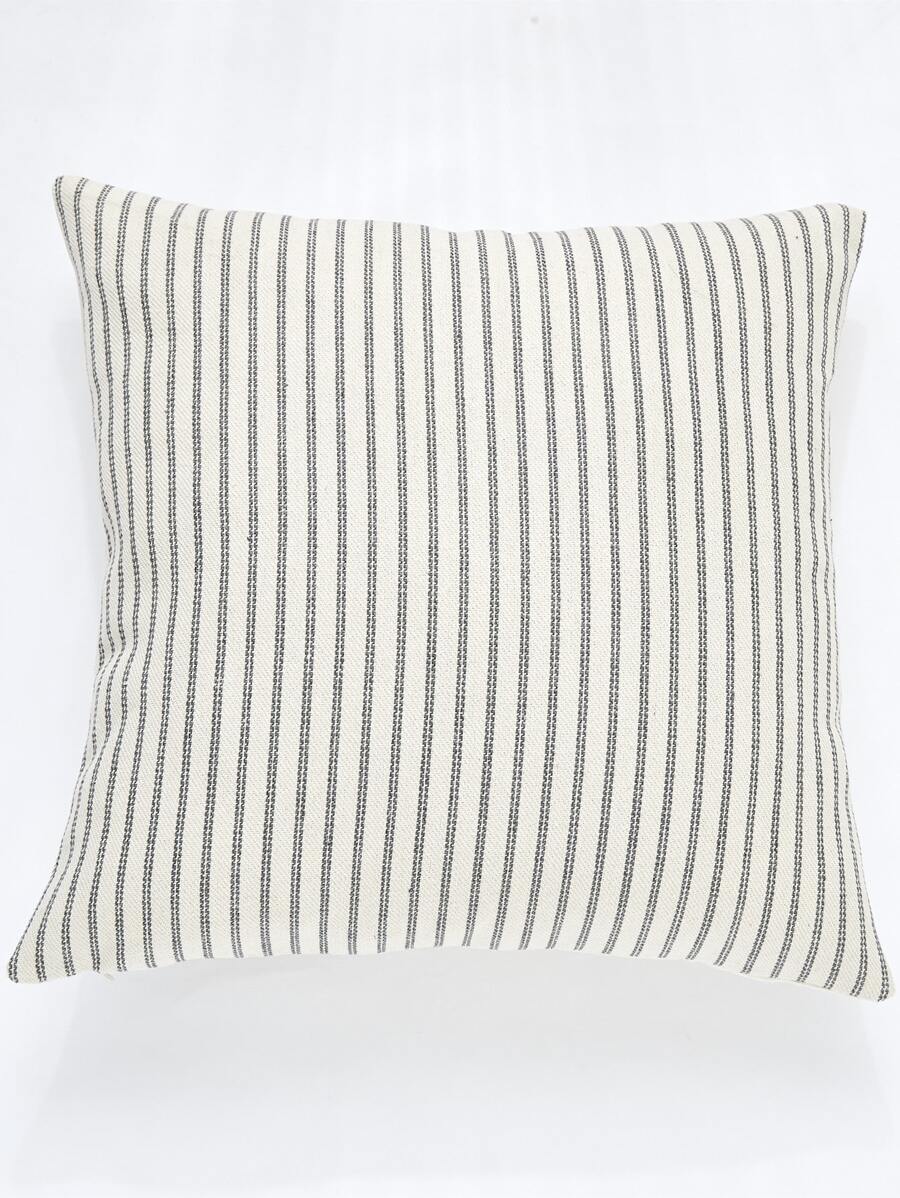 條紋圖案靠墊套不附帶墊芯 - 灰色 - 查看 1