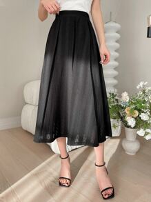 DAZY Solid High Waist Flared Skirt