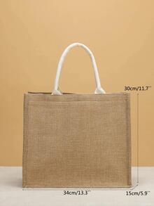 極簡風格購物袋 - 卡其色 - 查看 3