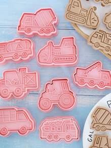 8pcs Car Design Cookie Stamp - Pink - View 2