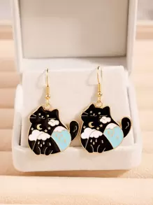 Bông tai thả mèo hoạt hình - Nhiều màu - Xem 1