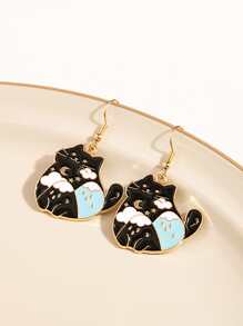 Bông tai thả mèo hoạt hình - Nhiều màu - Xem 2