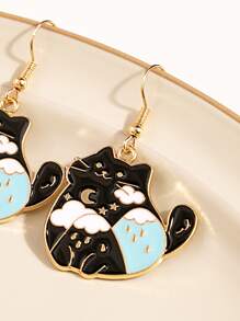 Bông tai thả mèo hoạt hình - Nhiều màu - Xem 3