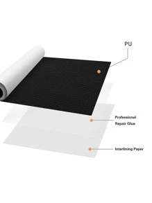 1 Gói Vải Thiều Họa Tiết Ghế Ô Tô Sửa Chữa Miếng Dán Tự Dính - màu đen - Xem 3