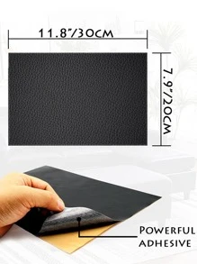 1 Gói Vải Thiều Họa Tiết Ghế Ô Tô Sửa Chữa Miếng Dán Tự Dính - màu đen - Xem 6
