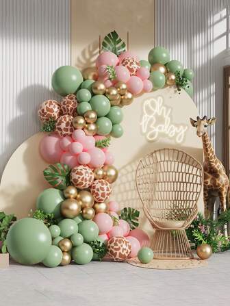 89入組混色氣球花環