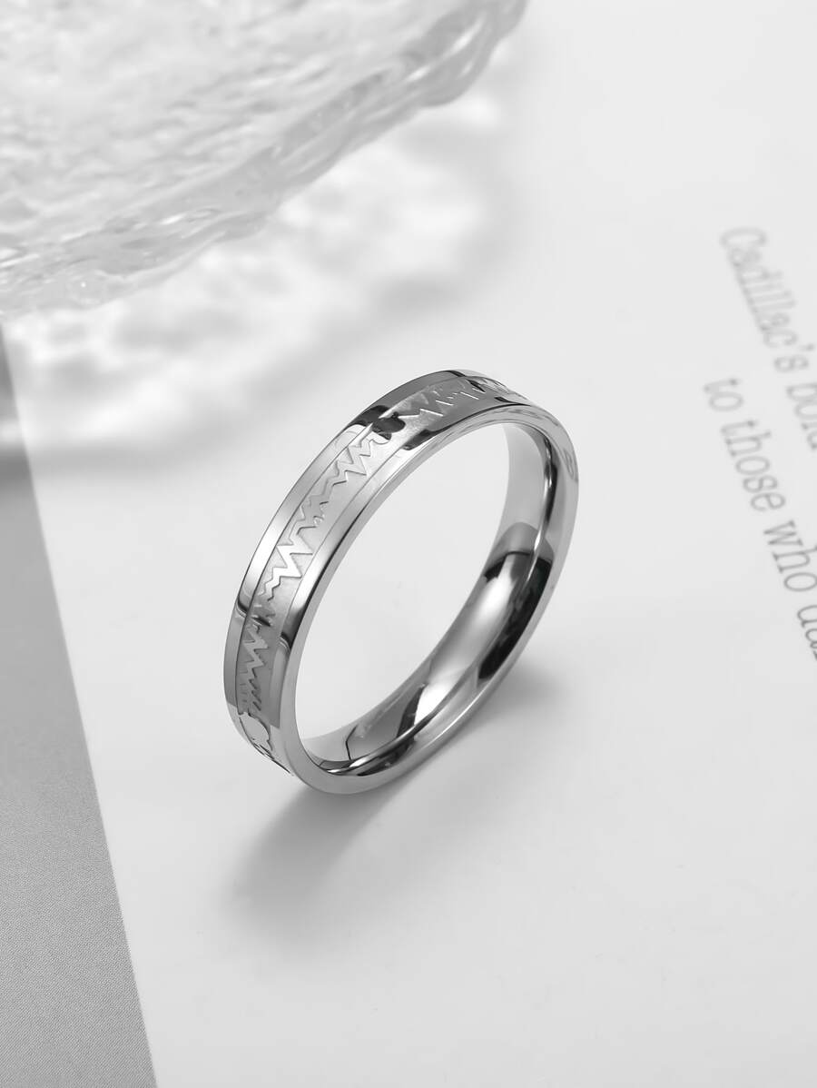 Men Heartbeat Pattern Ring | SHEIN USA