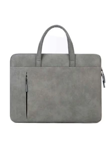 1pc Plain Waterproof Laptop Bag - Dark Grey - View 2