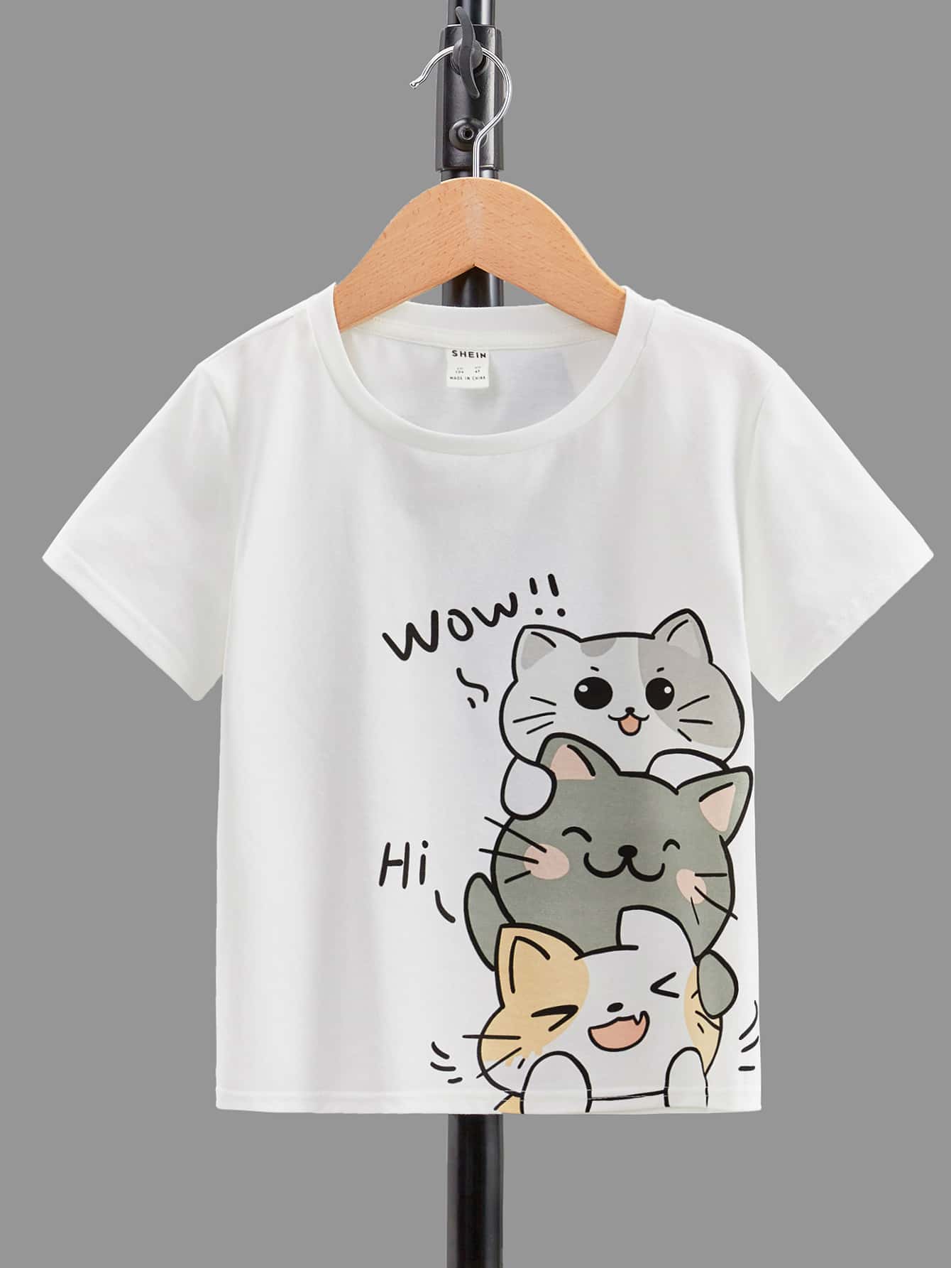 SHEIN Toddler Boys Cartoon & Letter Graphic Tee - White - View 1