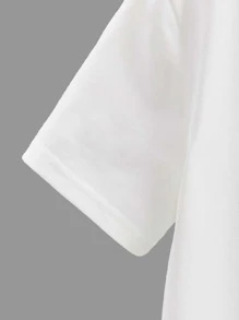 SHEIN Toddler Boys Cartoon & Letter Graphic Tee - White - View 4