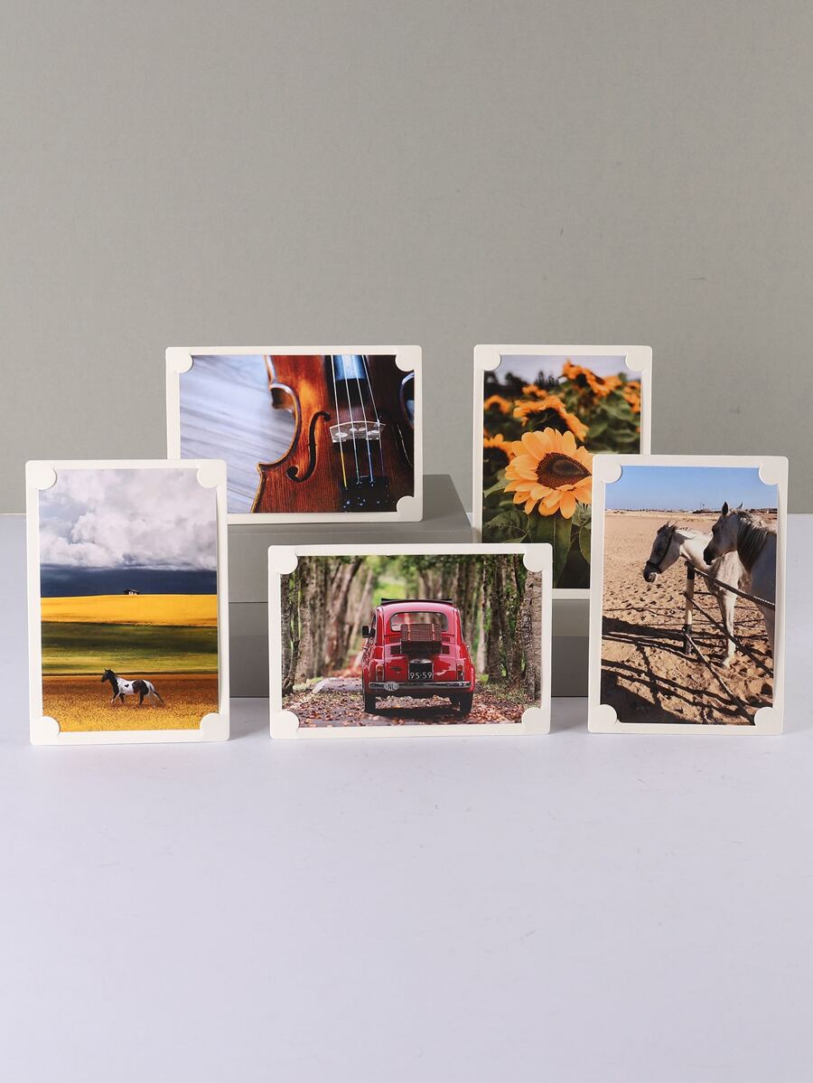 5pcs Paper Photo Frame Without Inner Paper - White - View 1