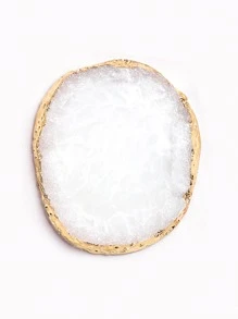 1 件不对称椭圆形设计装饰工艺托盘厨房盘子厨房装饰托盘水果托盘托盘装饰 - 白色 - 查看 1