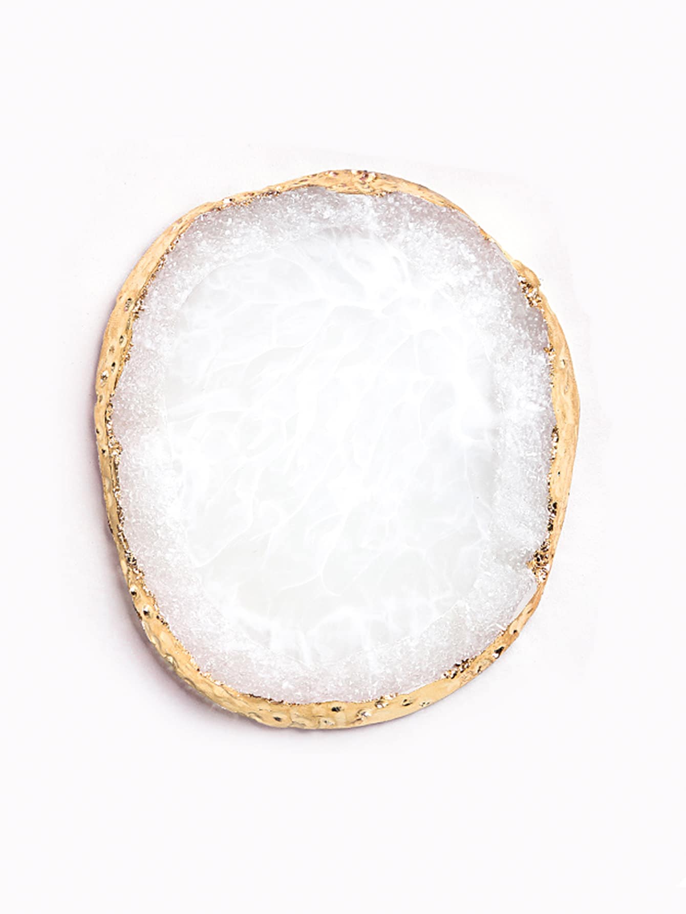 1 件不对称椭圆形设计装饰工艺托盘厨房盘子厨房装饰托盘水果托盘托盘装饰 - 白色 - 查看 1