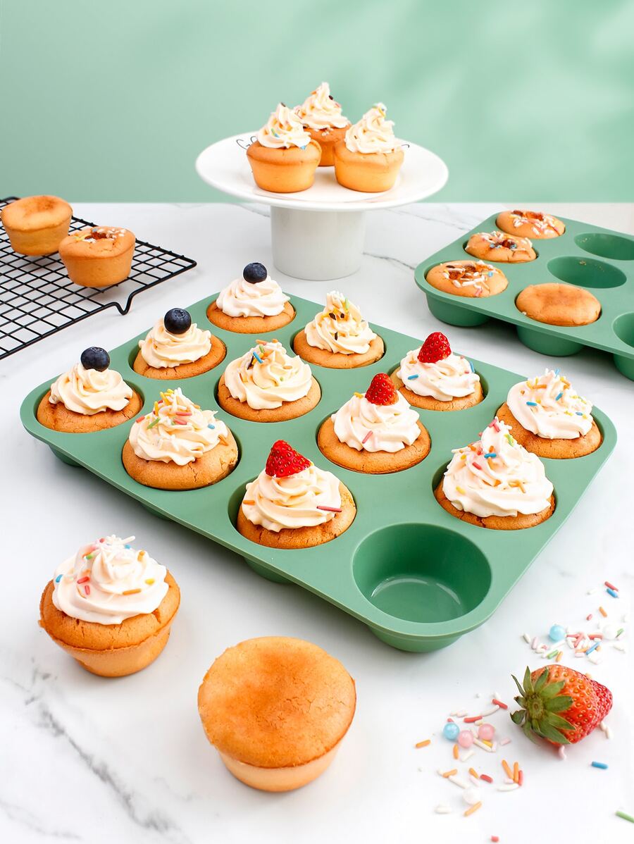 SHEIN Basic living 1入組矽膠蛋糕模具 - 綠色 - 查看 1