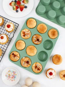 SHEIN Basic living 1入組矽膠蛋糕模具 - 綠色 - 查看 3