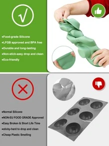 SHEIN Basic living 1入組矽膠蛋糕模具 - 綠色 - 查看 7