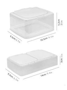 1pc Clear Food Storage Box - Clear - View 3