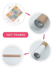 3入組花朵圖案無框畫 - 彩色 - 查看 4