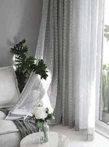 Chi tiết thêu đơn Màn cửa Sheer - Xám - Xem 1