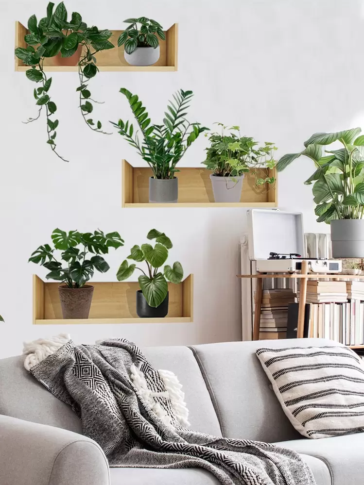 3 ชิ้น สติกเกอร์ติดผนัง ลายพืช, สติกเกอร์, สติกเกอร์ติดผนัง, สติกเกอร์วินิลสำหรับตกแต่งบ้าน, ของตกแต่งฤดูใบไม้ผลิ รีเฟรชบ้านของคุณ, สติกเกอร์ตกแต่งราม ของขวัญ วันเกิด การจบการศึกษา ตกแต่งโรงเรียน ของเซอร์ไพรส์ในหอพัก ตกแต่งห้องเรียน อุปกรณ์โรงเรียน - มัลติคัลเลอร์ - ดู 3