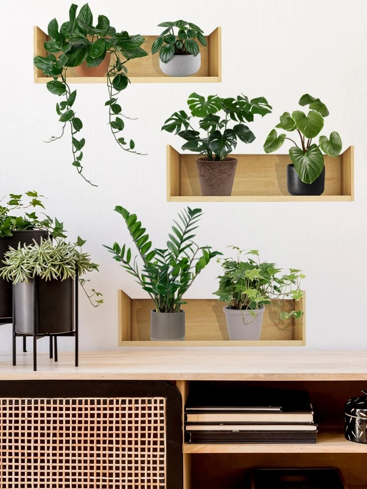 3 ชิ้น สติกเกอร์ติดผนัง ลายพืช, สติกเกอร์, สติกเกอร์ติดผนัง, สติกเกอร์วินิลสำหรับตกแต่งบ้าน, ของตกแต่งฤดูใบไม้ผลิ รีเฟรชบ้านของคุณ, สติกเกอร์ตกแต่งราม ของขวัญ วันเกิด การจบการศึกษา ตกแต่งโรงเรียน ของเซอร์ไพรส์ในหอพัก ตกแต่งห้องเรียน อุปกรณ์โรงเรียน - มัลติคัลเลอร์ - ดู 7