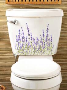 1PC Decal nắp bồn cầu họa tiết hoa - Nhiều màu - Xem 5