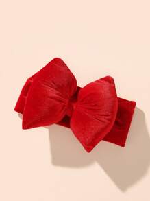 1 pieza Diadema para bebé con decoración de moño, diseño corazón de San Valentín - Rojo - Ver 1