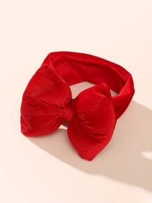 1 pieza Diadema para bebé con decoración de moño, diseño corazón de San Valentín - Rojo - Ver 2