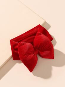 1 pieza Diadema para bebé con decoración de moño, diseño corazón de San Valentín - Rojo - Ver 3