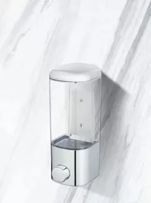 1 包 500ml 壁挂式皂液器塑料电镀按压沐浴瓶浴室洗发水沐浴露洗手液分装瓶家居浴室装饰秋季装饰返校 - 銀色 - 查看 1