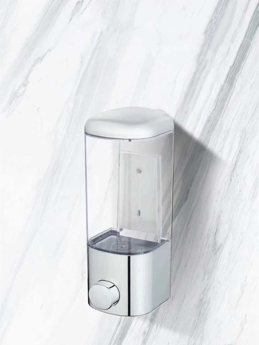 1 包 500ml 壁挂式皂液器塑料电镀按压沐浴瓶浴室洗发水沐浴露洗手液分装瓶家居浴室装饰秋季装饰返校 - 銀色 - 查看 1