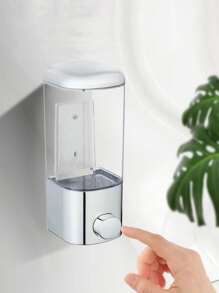 1 包 500ml 壁挂式皂液器塑料电镀按压沐浴瓶浴室洗发水沐浴露洗手液分装瓶家居浴室装饰秋季装饰返校 - 銀色 - 查看 2
