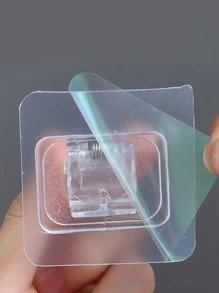 2入组裝窗簾桿支架自粘窗簾掛鉤支架免釘窗簾桿掛鉤牆壁支架毛巾桿掛鉤適用於浴室家庭和酒店 - 無色 - 查看 5