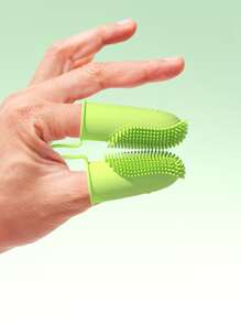 1pc Portable Finger Toothbrush - Yellow - View 1