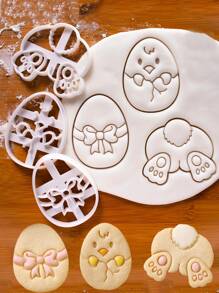 3入組復活節彩蛋設計餅乾模型切割刀 - 白色 - 查看 1