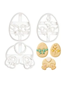 3入組復活節彩蛋設計餅乾模型切割刀 - 白色 - 查看 2