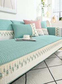 1入組羽毛刺繡絎縫沙發套沙髮沙發套靠背和扶手不包括在內 - 薄荷綠 - 查看 6