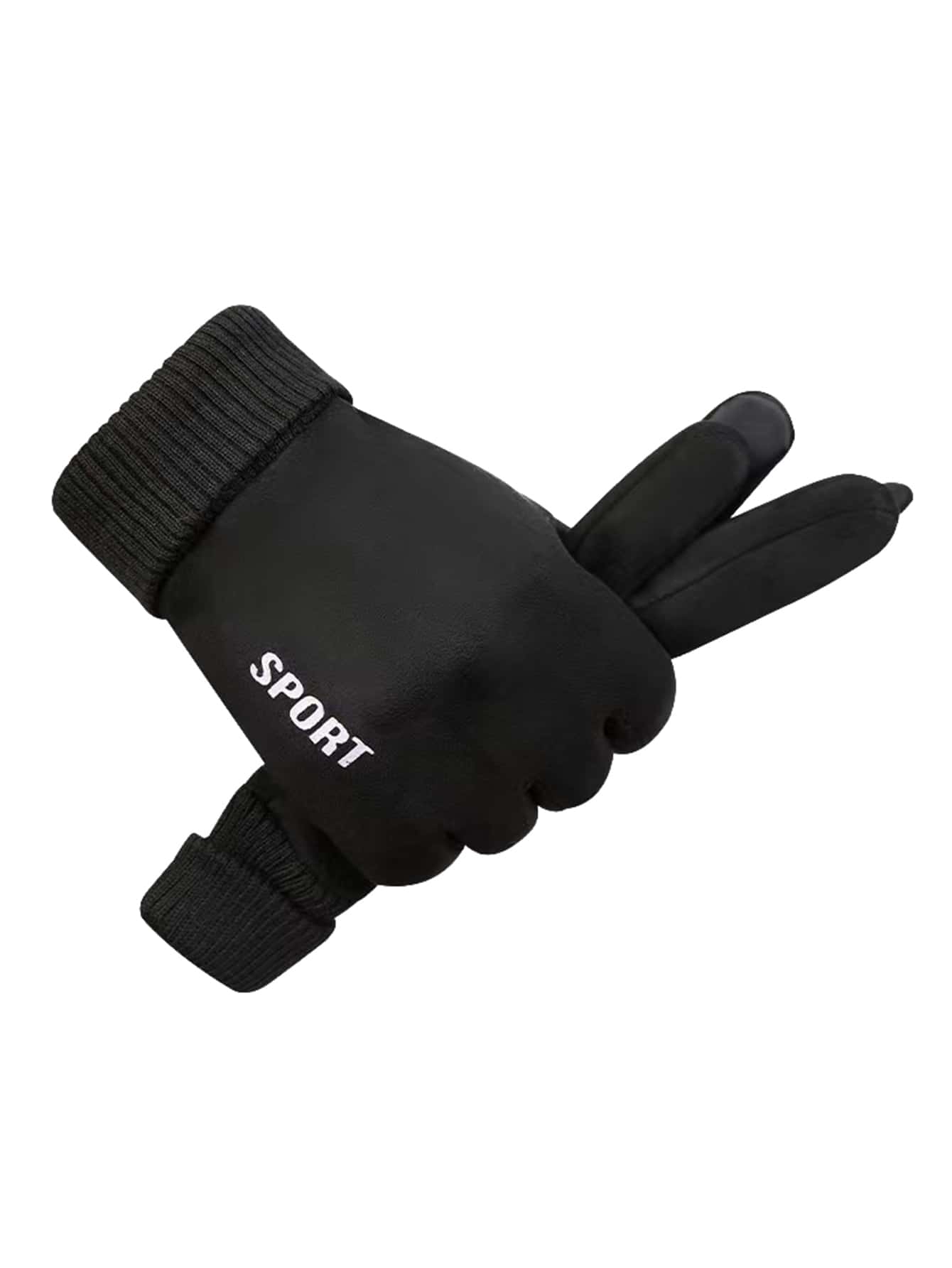 1 Cặp Thu Đông Ấm Áp Lót Thể Thao Lái Xe Chống Trượt Găng Tay Màn Hình Cảm Ứng - màu đen - Xem 1