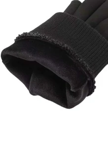 1 Cặp Thu Đông Ấm Áp Lót Thể Thao Lái Xe Chống Trượt Găng Tay Màn Hình Cảm Ứng - màu đen - Xem 4