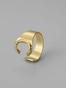 字母裝飾開口戒指 - 金黃色 - 查看 17